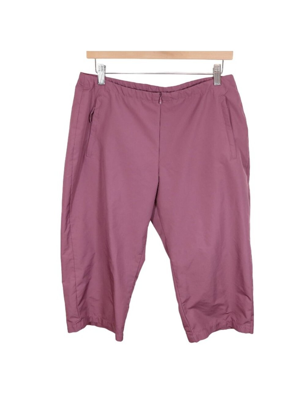 NIKE Size S Mauve Cropped Wide Leg Windbreaker Hiking Athleisure Pants
